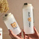 Axyaa 550ml Water Bottle - Sporty Portable Clear Cup with Rope