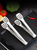 Axyaa Stainless Steel BBQ Tongs - Non-slip Grill Tool for Cooking, Pancakes, Pizza