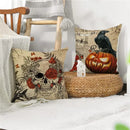 Axyaa Halloween Skull Head Pumpkin Pillow Covers for Horrible Holiday Home Decor