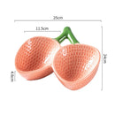 Axyaa Strawberry Ceramic Plate for Seafood, Sashimi, Fruit Salad - Molecular Cuisine Tableware