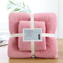 Axyaa Luxury Coral Fleece Towel Set - Super Absorbent & Soft - 2pcs - 70x140cm, 35x75cm