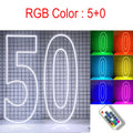 Axyaa LED Neon Number Sign - 30in, RGB Flashing, Sweet 16 18 21 Night Light