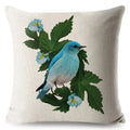 Axyaa Vintage Floral Bird Linen Cushion Cover - 45*45cm