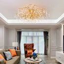 Axyaa Modern Luxury Crystal Round Chandelier for Living, Dining, Lobby & Kitchen Island