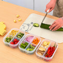 Axyaa 4 Grids Refrigerator Food Storage Box Kitchen Organizer