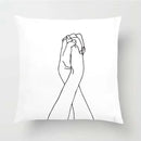 Nordic Line Drawing Cushion Cover for Home Decor by Axyaa
