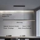 Axyaa Black Aluminum Square Pendant Light - Modern LED Hanging Lamp for Home Loft