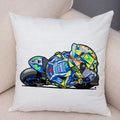 Axyaa Cartoon Sport Motorcycle Cushion Cover - Super Soft Plush Pillow Case