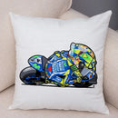 Axyaa Cartoon Sport Motorcycle Cushion Cover - Super Soft Plush Pillow Case