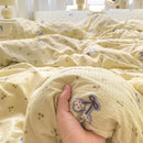 Axyaa Cloud Super Soft Kapok Mattress in Cream Wind Wrinkled Double-Layer Yarn - 4-Piece Set