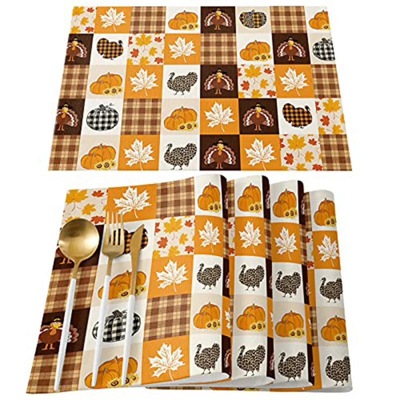 Axyaa Vintage Flower Non-slip Table Mats - Set of 6