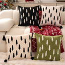 Embroidered Christmas Tree Cushion Cover Set for Festive Home Decor by Axyaa