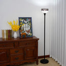Axyaa Stained Glass Torchiere Floor Lamp Antique Industrial Style Standing Light