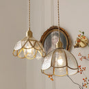 Axyaa Nordic Copper Pendant Light Clear Glass Vintage American Style Lamp