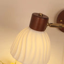 Axyaa Walnut Wood LED Wall Sconce with Pull Chain Switch, Nordic Art Stair Light