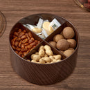 Axyaa Round Plastic Serving Tray with Lid: 1/2/3 Layer Snack Fruit Tray, Dried Fruit Candy Storage Box