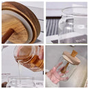 Axyaa Glass Honey Jar with Wooden Lid and Mixing Rod