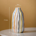 Axyaa Rainbow Stripes Ceramic Vase Hydroponics Plant Pot for Stylish Room Aesthetic Decor