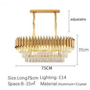 Axyaa Modern Crystal Ceiling Chandelier LED Pendant Light - Gold & Black