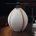 Axyaa Geometric Pleated Ceramic Vase - Abstract Stripes Flowerpot