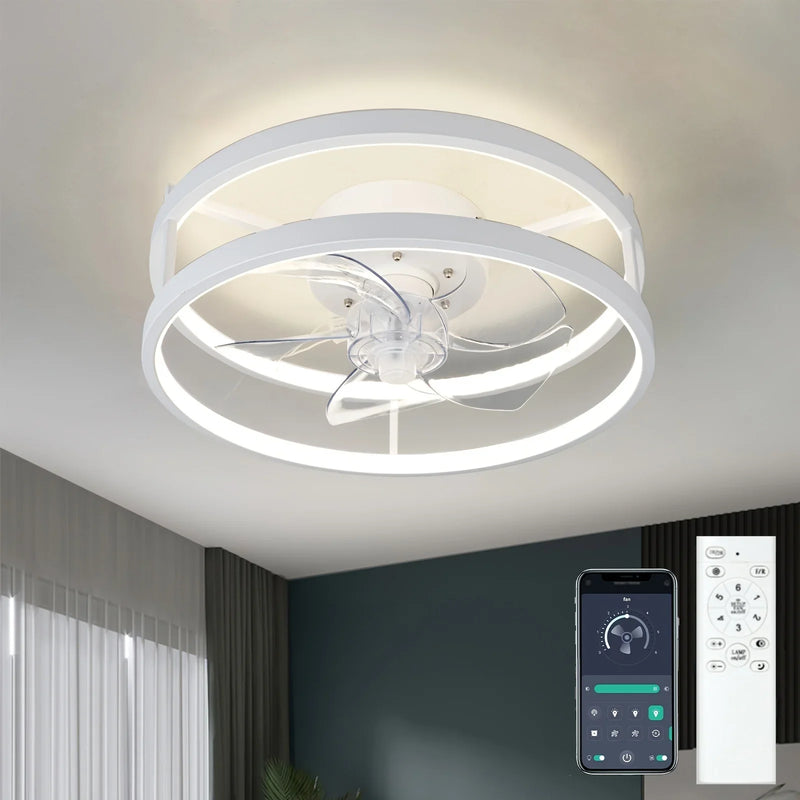Axyaa Ceiling Fan Light with Adjustable Brightness and Color Temperature