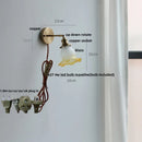 Axyaa Flower Glass LED Wall Light Fixture Vintage Rotate Copper Bedside Lamp