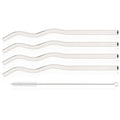 Axyaa Stainless Steel Wavy Straws Set with Brush for Drinks Bar Accessories