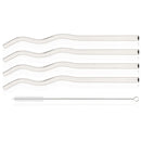Axyaa Stainless Steel Wavy Straws Set with Brush for Drinks Bar Accessories