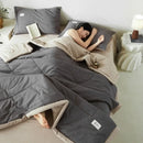 Axyaa Cotton Jacquard Summer Quilt Set - Single Size, Airy & Cooling, Four Pieces
