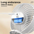Axyaa Rechargeable LED Camping Light with Clip Fan - Silent Desk Fan, Adjustable Speeds