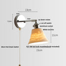 Axyaa Ceramic LED Wall Sconce Modern Style Pull Chain Switch