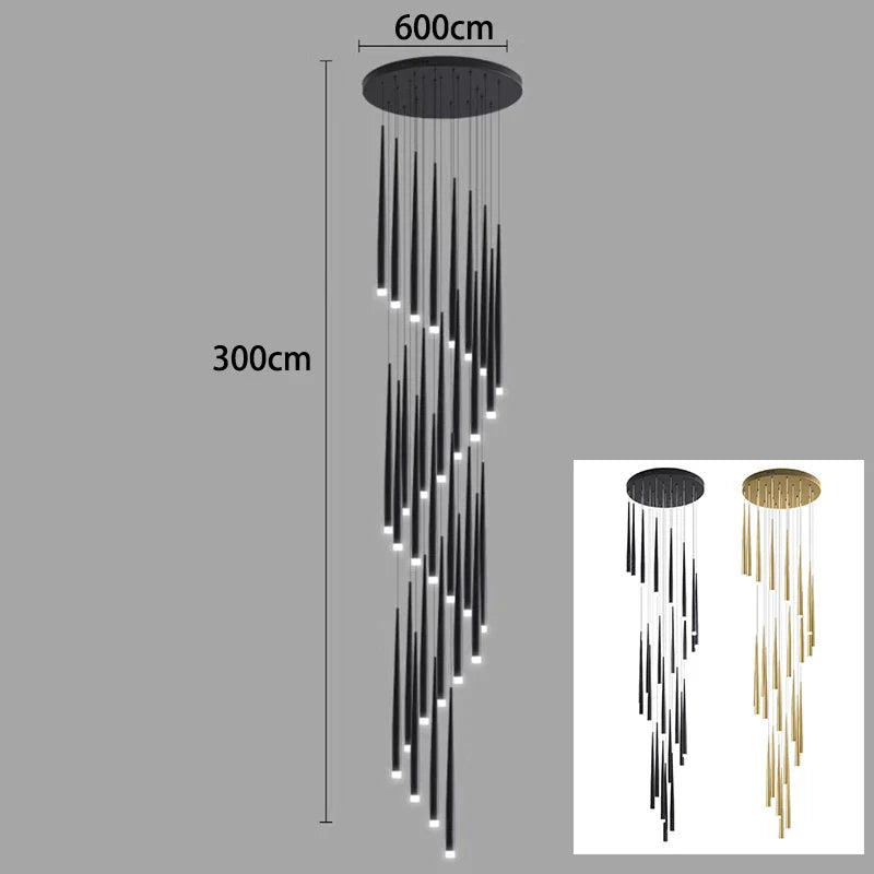 Axyaa Staircase Chandeliers LED Pendant Light Lamps Modern Decor for Living Room