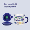 Axyaa Retro Ceramic Mug with Cover, Water Mugs, Breakfast Cup, National Fashion