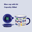 Axyaa Retro Ceramic Mug with Cover, Water Mugs, Breakfast Cup, National Fashion