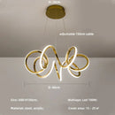 Axyaa Gold Twisted Ring LED Pendant Chandeliers for Home Decor Lighting