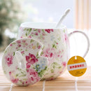 Axyaa Floral Rose Bone  Thermos Tumbler Mug - Tea for One Cup - Large Mug