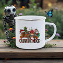 Axyaa Festive Red Car Enamel Mug Christmas Drinkware for Cozy Holidays