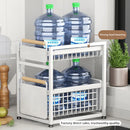 Axyaa Under Sink Organizer Sliding Drawer Storage Basket Shelves - Kitchen Cabinet Rack