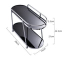 Axyaa Acrylic Double-Layer Makeup Organizer & Storage Shelf for Bathroom, Kitchen & Countertop