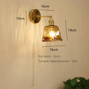 Axyaa Art Deco LED Wall Lamp with Pull Switch, Nordic Design Glass Interior Light