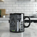 Axyaa Ceramic Mug: Artificial Circuit Board Design, Funny Office Coffee Mug for Home or Tea