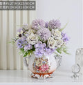 Axyaa Ceramic Vase & Flower Arrangement Set - Home Decor Crafts