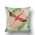 Axyaa Flamingo Print Linen Pillowcase 45*45cm