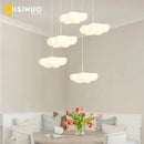 Axyaa Cloud Ceiling Chandelier: White Cream Pendant Light for Dining Living Kitchen Decor