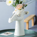 Axyaa Giraffe Ceramic Vase: Aesthetic Desk Decoration and Floral Arrangement