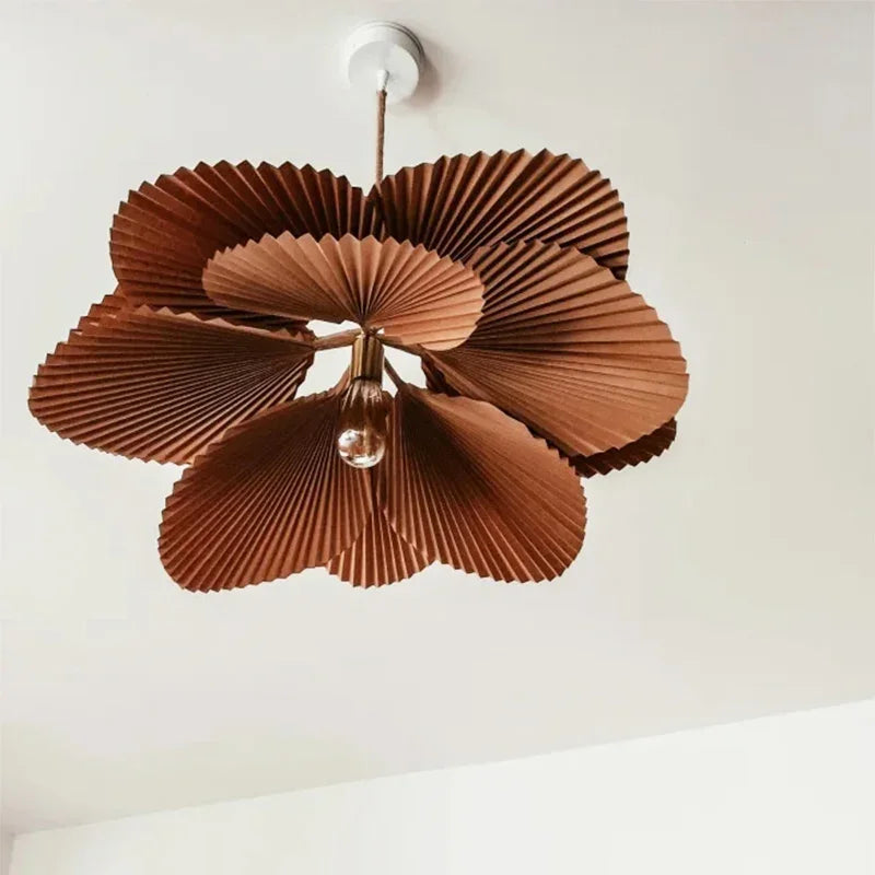 Axyaa Wabi-sabi Paper LED Ceiling Chandelier Retro Home Decor Petal Ceiling Lamp