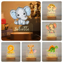 Axyaa Custom Name Children's Animal Night Light - Personalized Acrylic Lamp