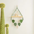 Axyaa Boho Macrame Wall Hanging Shelf Wood Decor for Bedroom Living Room