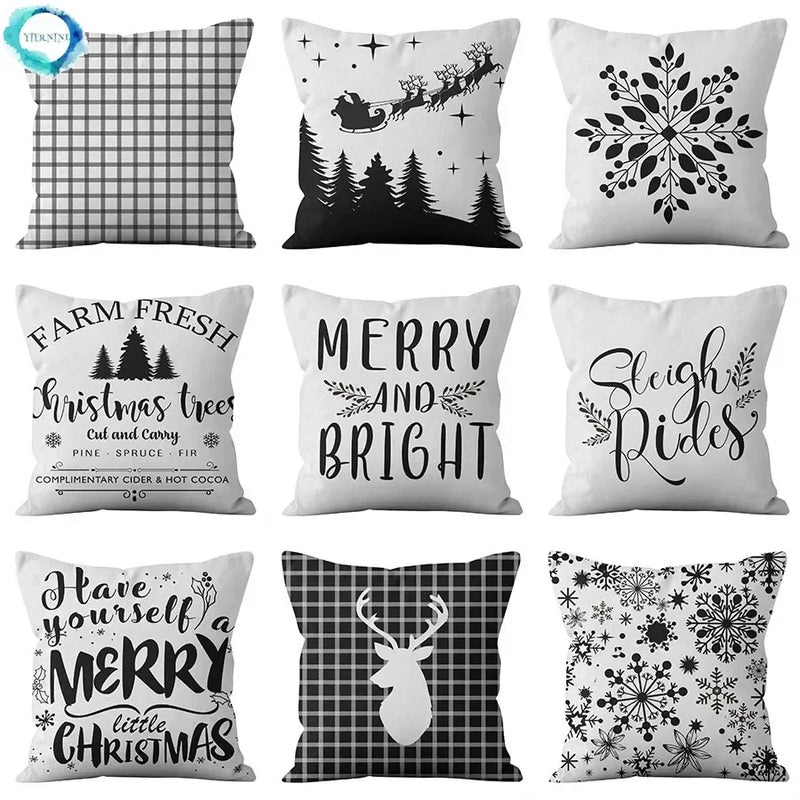 Axyaa Christmas Plaid Pillow Cover Set