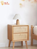 Axyaa Mushroom Table Lamp LED E27 Solid Wood Desk Light for Bedroom Decor